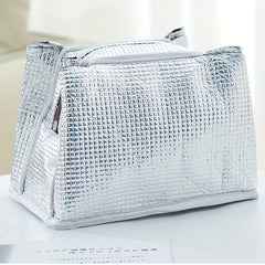 Striped Pattern Handbag Zipper Versatile Lunch Bag