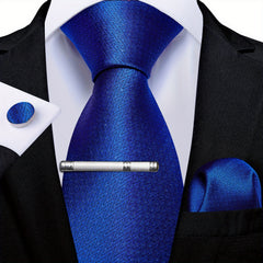 Men's Classic Plain Necktie Business Wedding Set