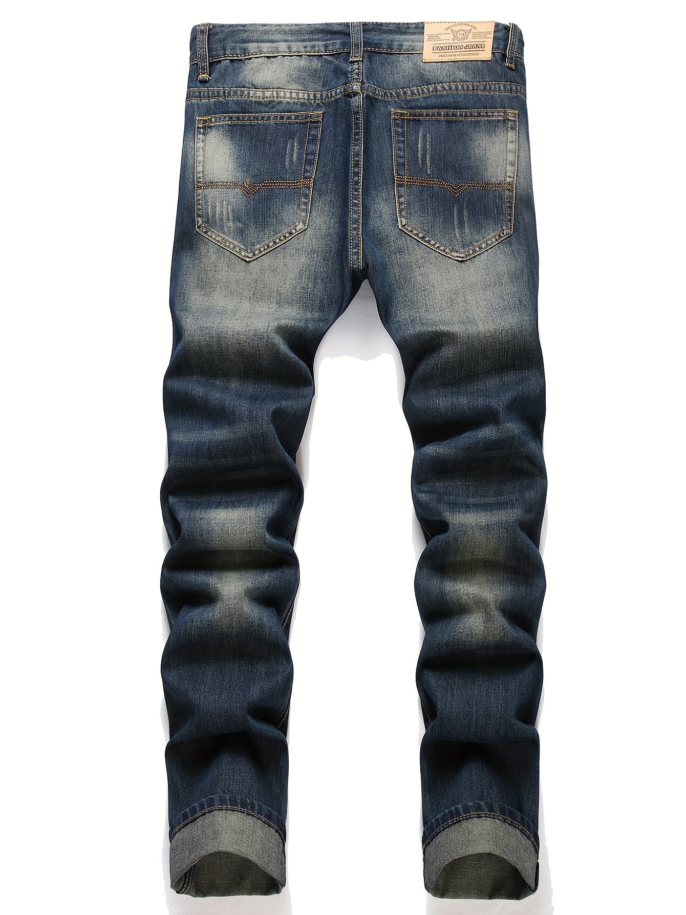 Men's Ripped Jeans Retro Style Distressed Denim