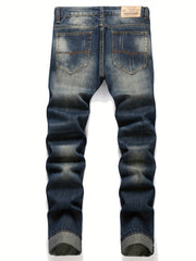 Men's Ripped Jeans Retro Style Distressed Denim