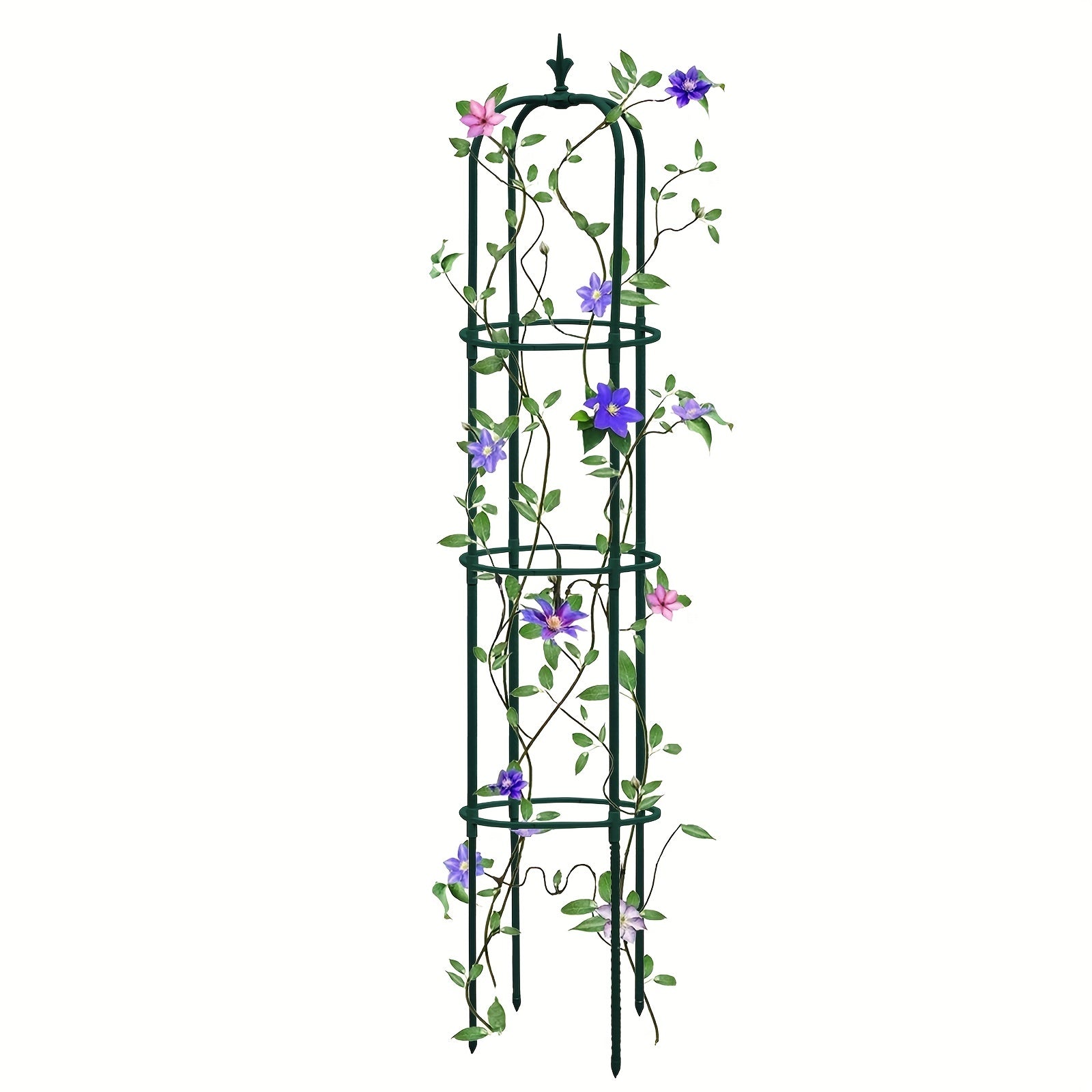 Tower Obelisk Garden Trellis Plant Support Vines Flowers Rustproof Green