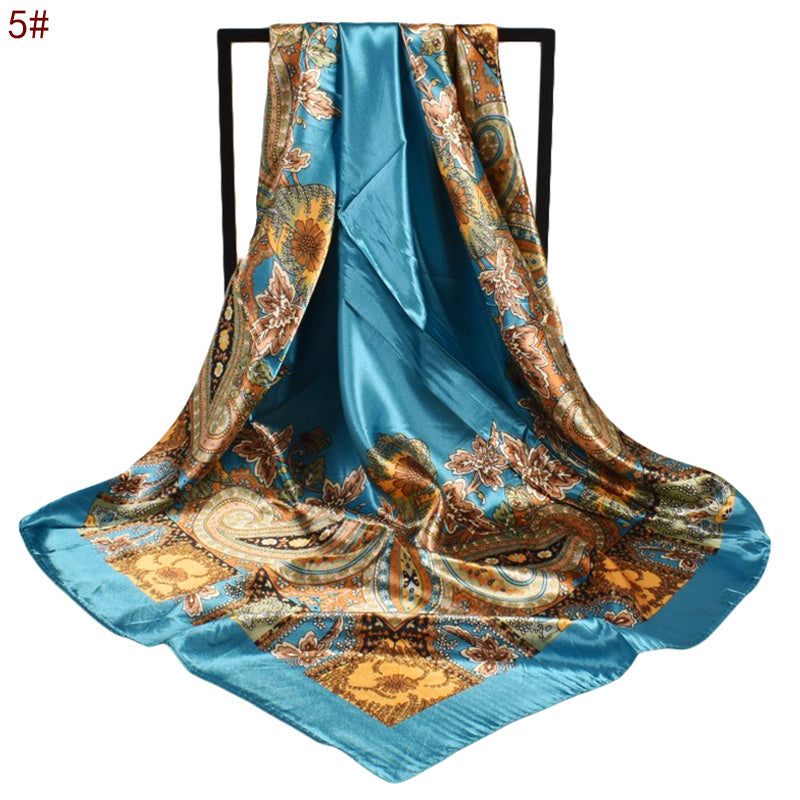 Vintage Print Square Scarves for Women
