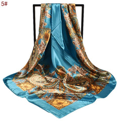 Vintage Print Square Scarves for Women