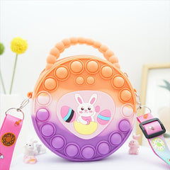 Girls Silicone Rabbit Messenger Bag Coin Purse Anti Anxiety Toys