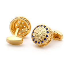 Men's Rhinestone French Round Cufflinks