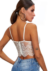 Lace Push Up Bra with Zipper for Women