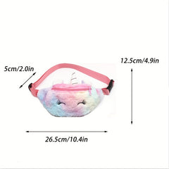 Kids Cartoon Plush Waist Bag Casual Chest Bag Gift To Children