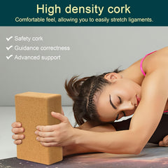 Lightweight Cork Yoga Block Soft Fitness Brick Non Slip