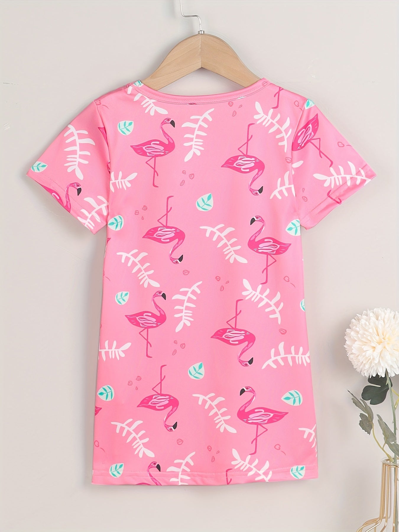 Toddler Girls Flamingo Graphic Casual T shirt Dress