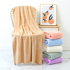 Coral Velvet Bath Towel Thick Water Absorbent Hairless Adult Gift Beach Towel