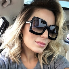 Oversized Square Sunglasses Minimalistic Thick Frame Glasses