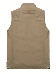 Thermal Cargo Vest Men's Zip Up Spring Summer Outwear
