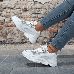 Women's Breathable Mesh Sneakers Lace Up Outdoor Shoes