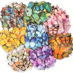40pcs Butterfly Stickers Transparent Nature Scrapbook Supplies