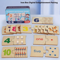 Wooden Number Matching Puzzle Educational Toy Set for Youngsters