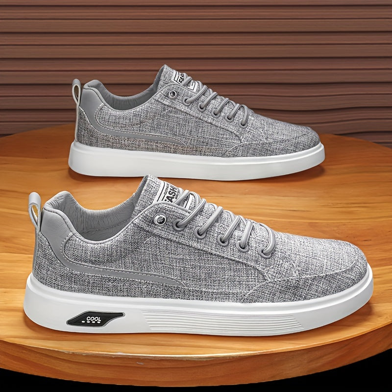 Men's Non Slip Canvas Skate Shoes Low Top Lace Up Sneakers