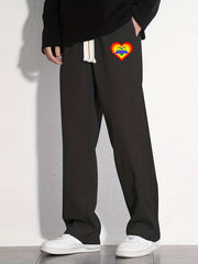Heart Pattern Joggers Men's Casual Loose Fit Pants