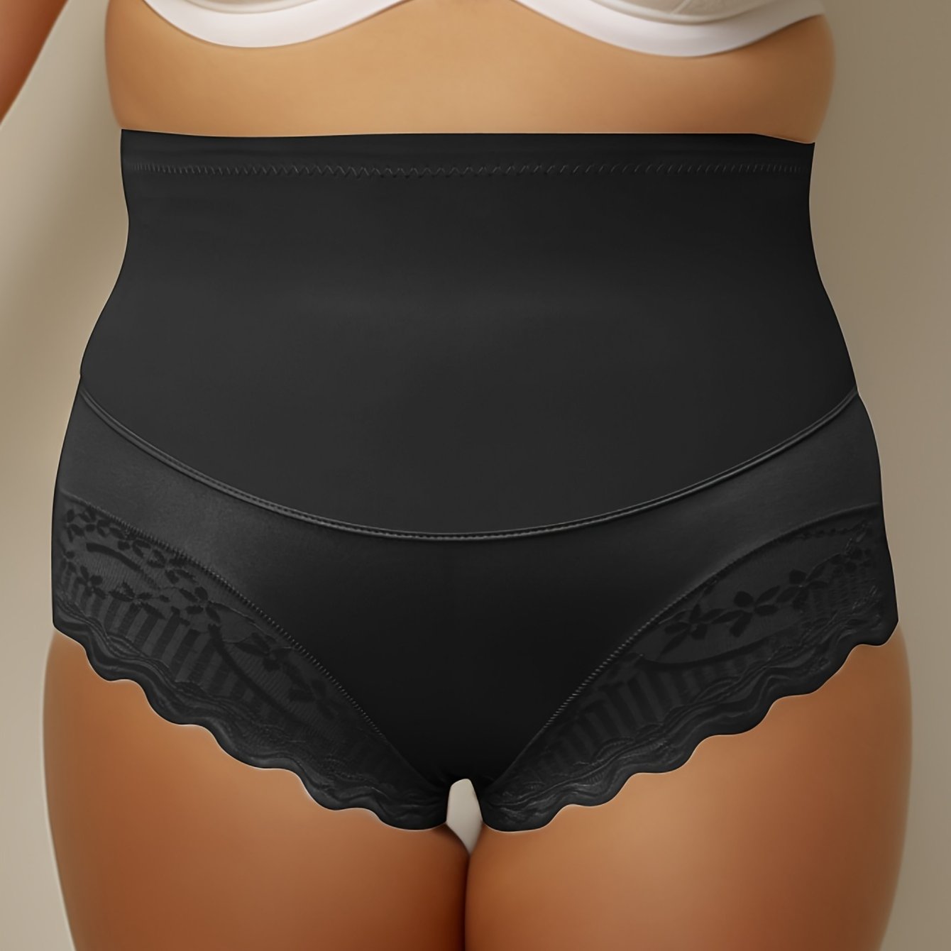Contrast Lace Tummy Control Panty