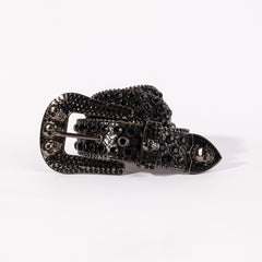 Rhinestone Men's Skull Western Belt Metal Buckle Punk Jeans Pants