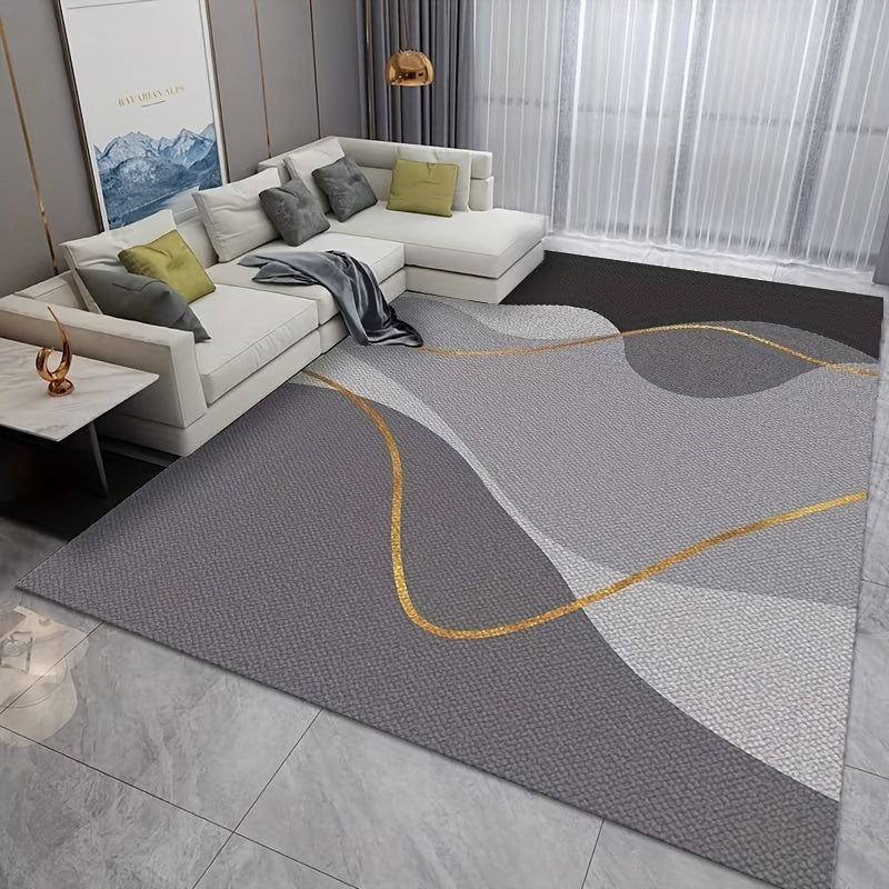 Modern Area Rug for Living Room Soft Polyester Fiber Carpet
