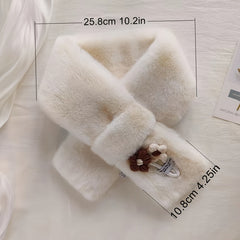 Plush Rabbit Fur Neck Scarf for Women