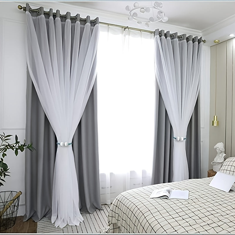 2pcs Faux Pearl Curtain Tiebacks for Blackout & Sheer Windows