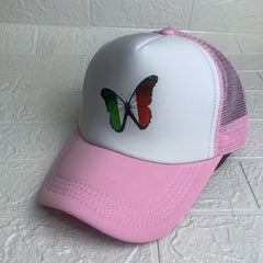 Italian Flag Butterfly Baseball Cap Mesh Cap