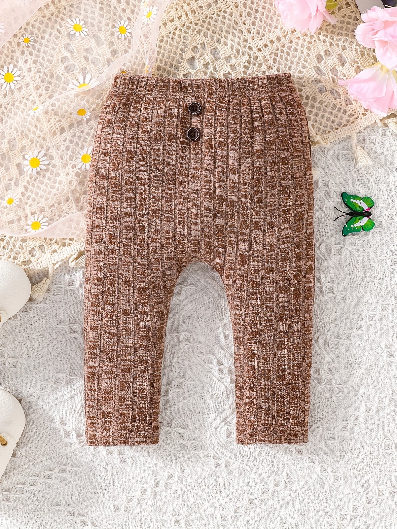 Baby Knit Ribbed Leggings 3pcs Set Spring Autumn Trousers