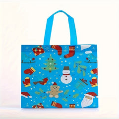 6pcs Printed Christmas Gift Bags Non woven Christmas Tote Bags With Handles