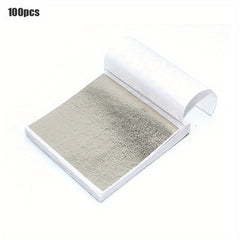 100pcs Silver Rose Leaf Art Paper for Gilding