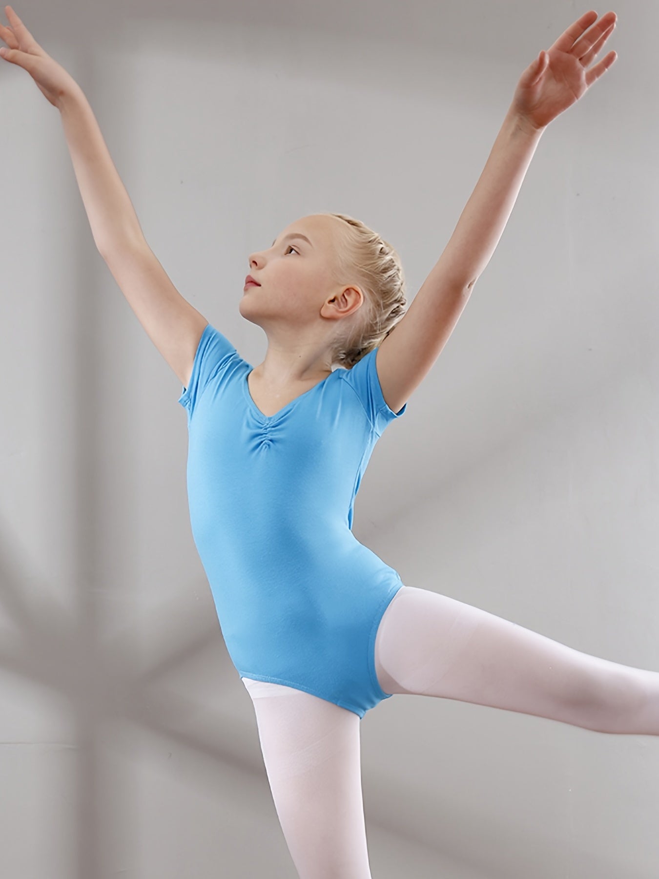 Girls Short Sleeve Team Basic Leotard Ballet Dance Gymnastics