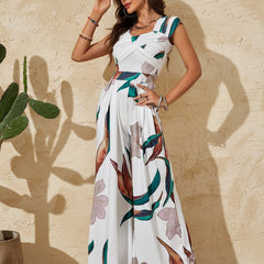 Boho Summer Women Clothing Sleeveless High Waist Jumpsuit