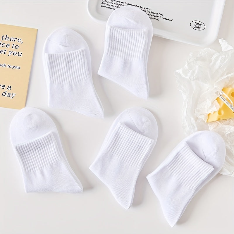 5 Pairs Kids Breathable Sports Socks for Spring Autumn