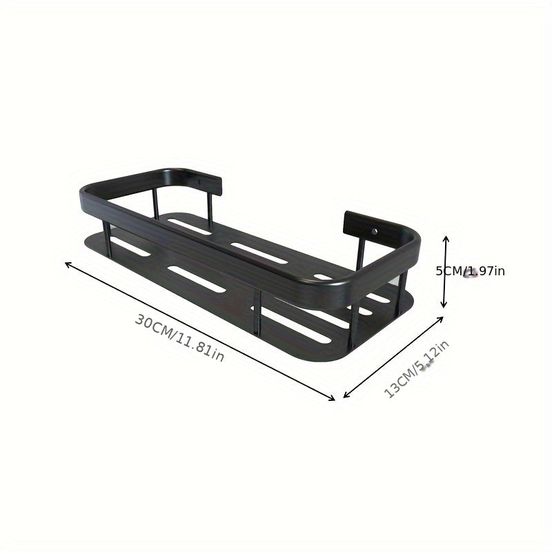 Home Storage Rack Aluminum Square Basket Wall-mounted Shelf for Bathroom Wash