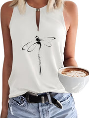 Dragonfly Print Tank Top for Women