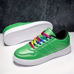 Unisex Lace Up Low Top Skate Shoes Non Slip Sneakers