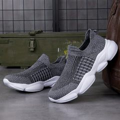 Men's Striped Knitted Slip On Sock Shoes