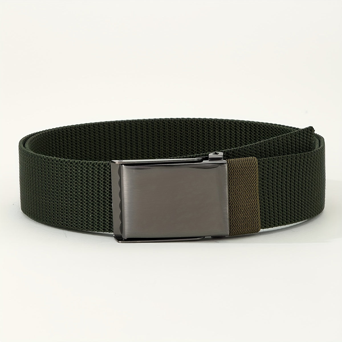 Green Automatic Buckle Knitting Casual Belt For Men