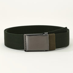 Green Automatic Buckle Knitting Casual Belt For Men