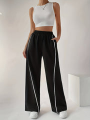 Women's Plus Size Wide Leg Running Trousers With Pockets