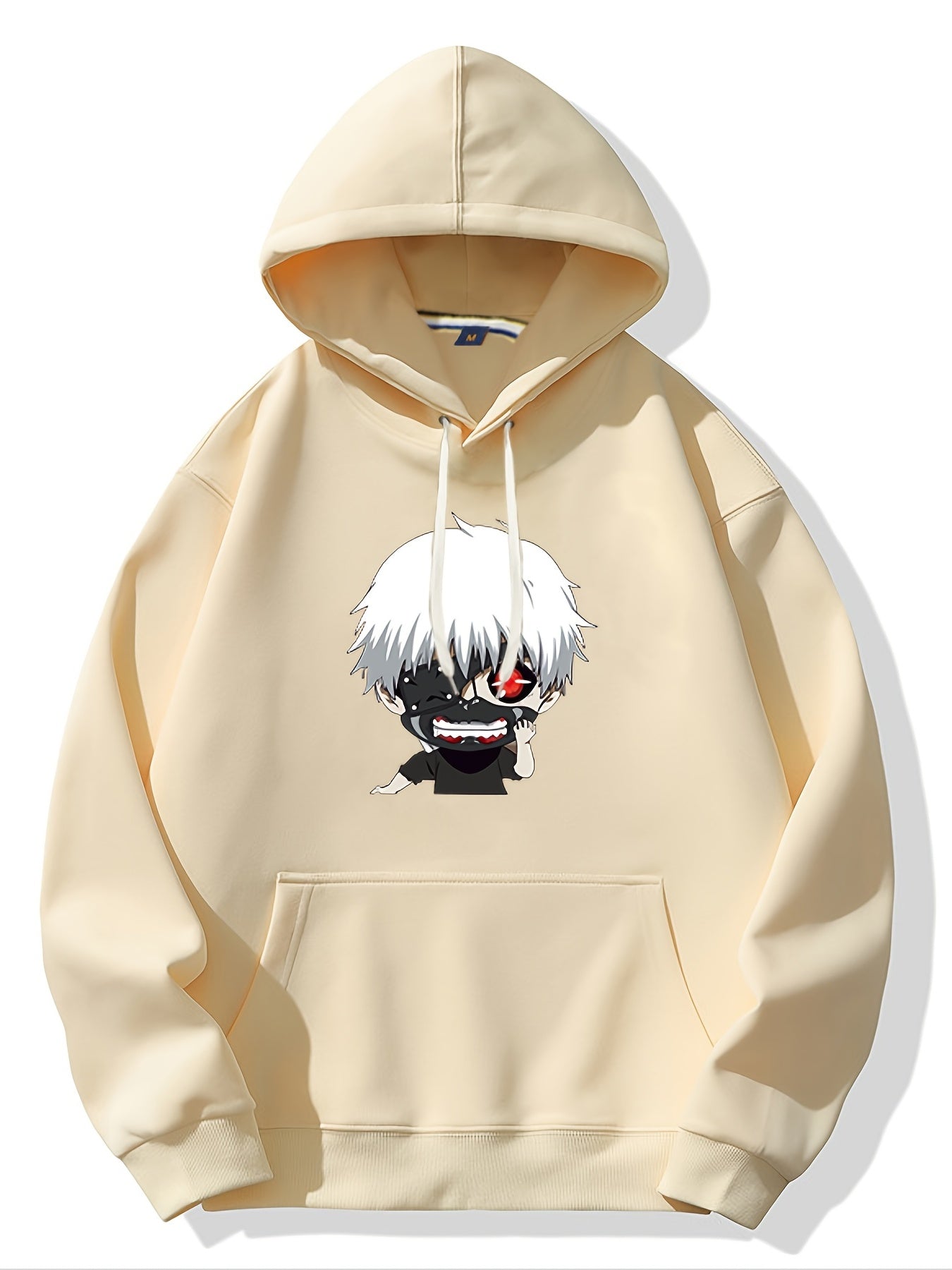 Anime Print Hoodie Fleece Pullover Active Hooded Sweatshirt