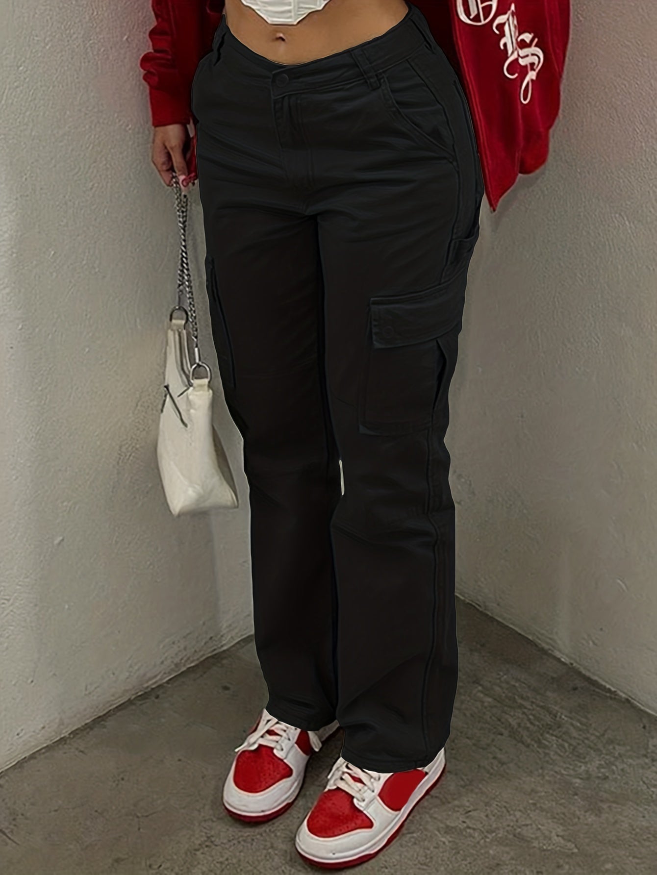 Vintage Y2K High Waisted Cargo Pants for Women