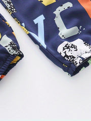 Boys Casual Letter Graphic Print Pants for Spring Summer
