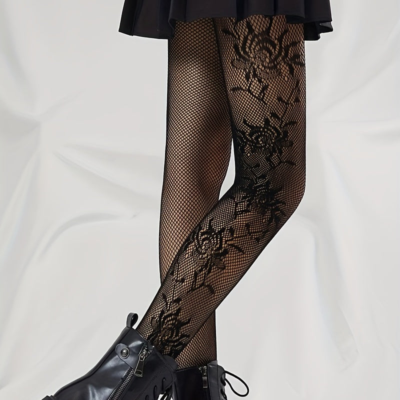 Flower Pattern Fishnet Tights Pantyhose