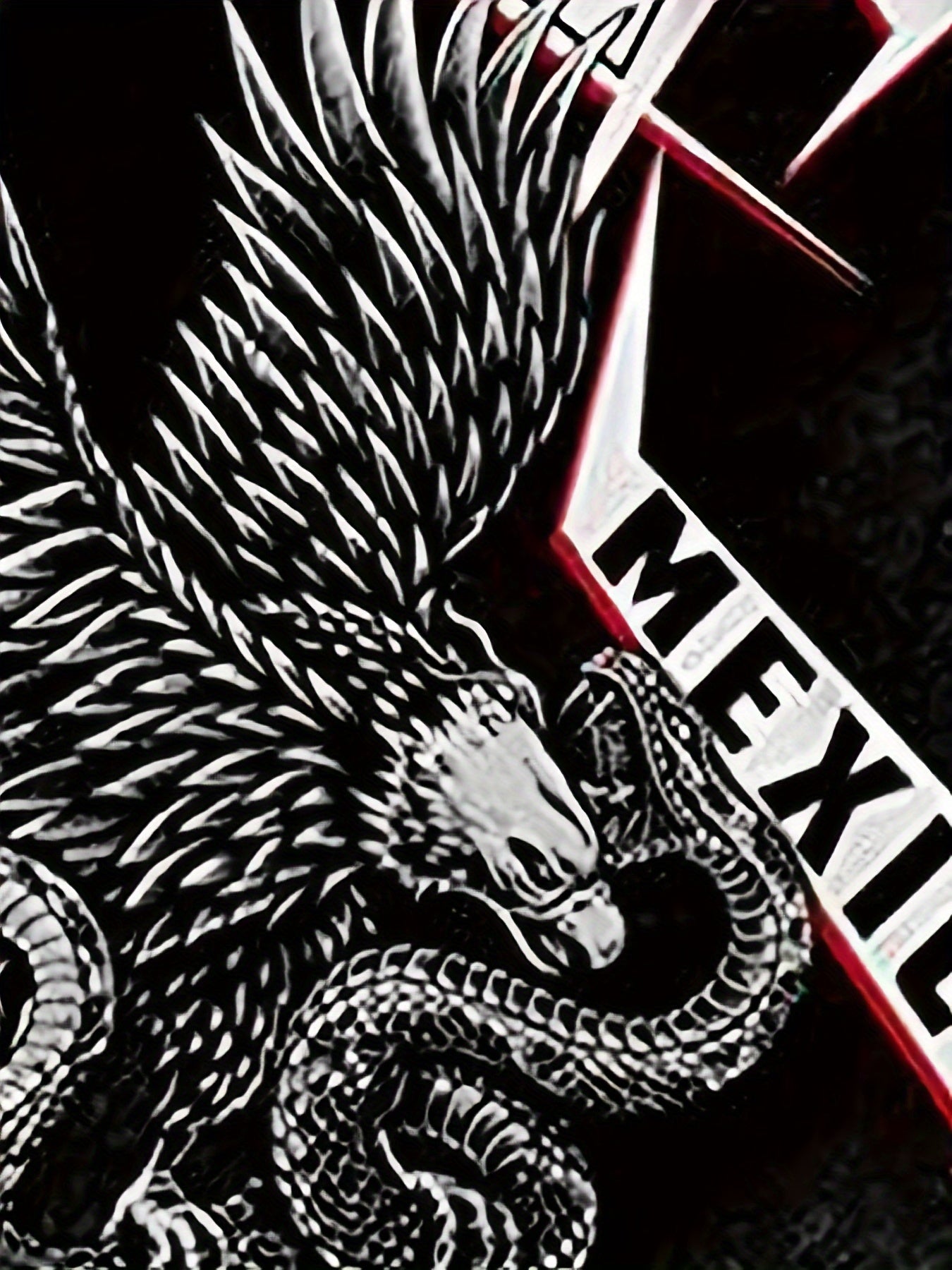MEXICO Eagle And Snake Block Pattern Men's Casual Short Sleeve Shirt