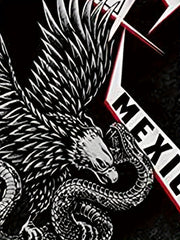 MEXICO Eagle And Snake Block Pattern Men's Casual Short Sleeve Shirt