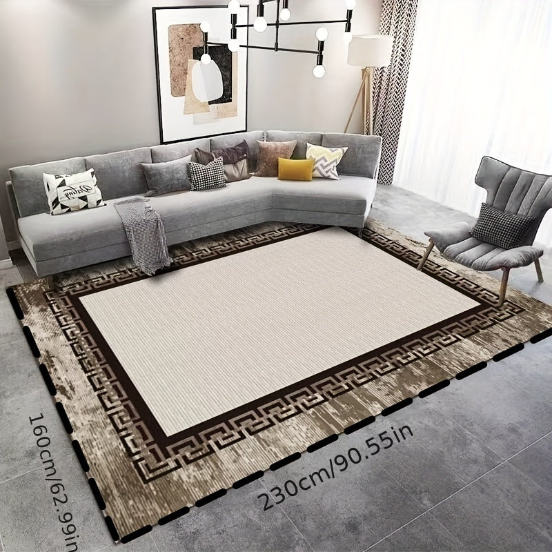 Vintage Nordic Area Rug Light Geometric Pattern Indoor Mat