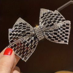 Crystal Rhinestone Bow Scrunchies Hair Tie Elastic Ponytail Holder