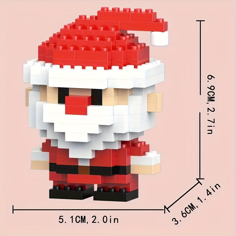 Christmas Santa Claus Building Block Toy Mini Hut Decor Gift