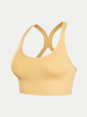 Criss Cross Back Sports Bra Push Up Shockproof Bra